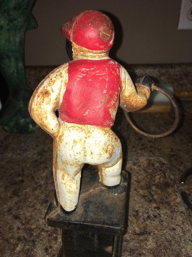 RARE Antique Cast Iron Statue Black Americana