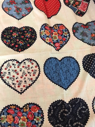 Vintage Fabric Pane Hearts
