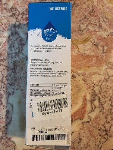 Denali Pure WF UKF8001 Refrigerator Water Filter New & Sealed