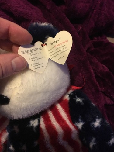 Ty Beanie Buddies Spangle Teddy Bear USA AMERICA FLAG ??????