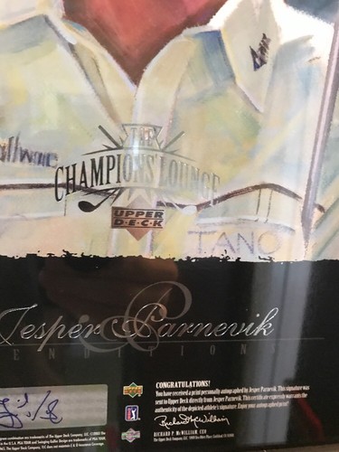 Jesper Parnevik Signed Framed 2003 Upper Deck Golf Champions Lounge UDA Auto