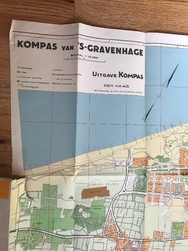 Vintage Map Kompas van S-Gravenhage The Hague Netherlands Dutch