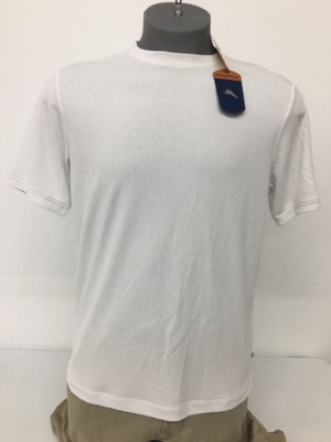 Tommy Bahama Dune Drifter Crew White Short Sleeve Men's Shirt S NWT $78