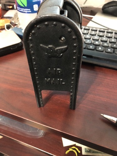 VINTAGE CAST IRON MAIL BOX SEE POCS