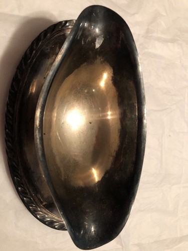 VTG Silverplate Gravy Boat Bowl With Attached Underplate