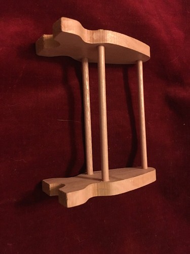 Doll Wooden Quilt Holder Hand Quilted Heart Floral Design Quilt Small