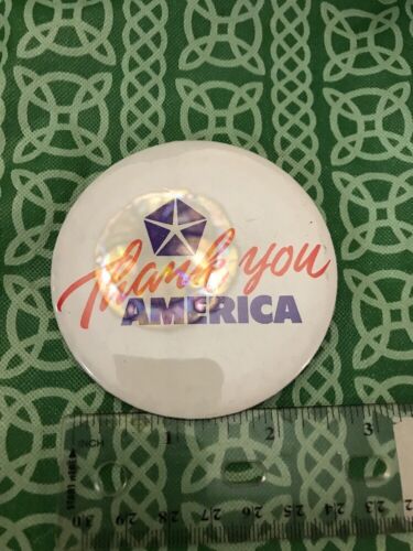 Dodge Automobile Cars Thank You America Promo Pin Button FREE SHIPPING