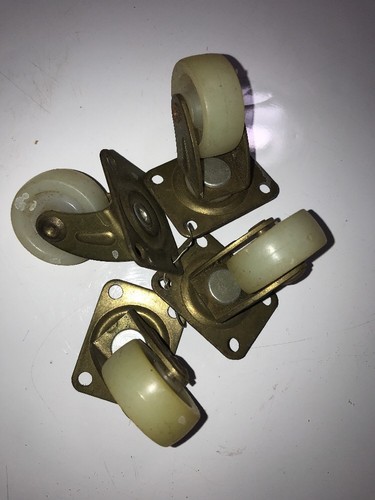 ANTIQUE SET OF 3 SMALL Brass SWIVEL CASTERS & 8 Melard Free Wheeling Casters