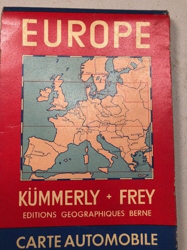 Vintage 1940’s ? Kummerly & Frey Europa Map For Automobile 56