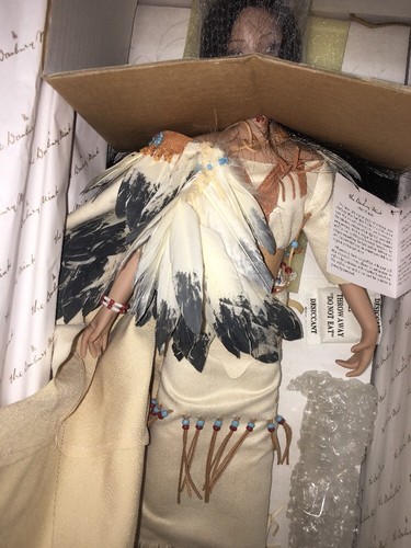 Native American Doll Bride Of The Plains Danbury Mint & Never Out Of Box 16”