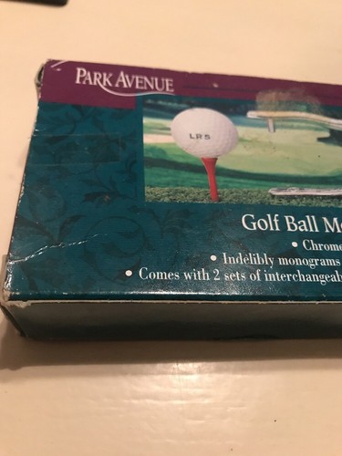 Golfing Monogrammer Kit ~Park Avenue Golf Ball Chrome Plated Star Case 3 Letter