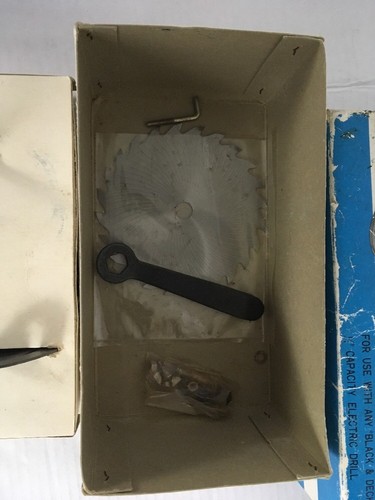 Vintage Portable Circular Saw For Use With Black And Decker Drill