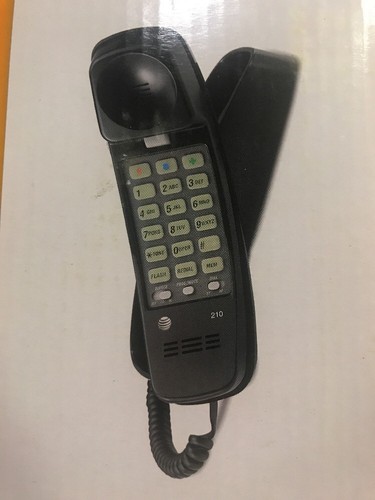 AT&T TRIMLINE 210 Corded Phone New In Open Box Keypad Dial - Black