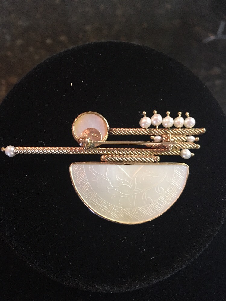 Donna Chambers 14k  Chinese Gaming Chip Counter Pin/Brooch  BEAUTIFUL #545CCP/M