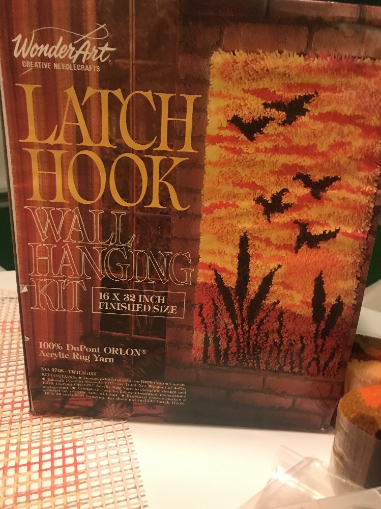 Vintage Mid Century Latch Hook Kit WonderArt Twilight Design No. 4768