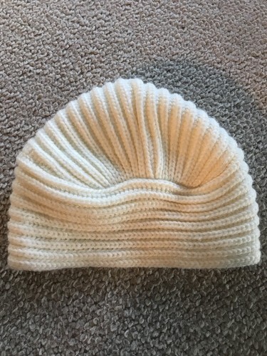 Off White Turban Hat Black Sparkle Flower