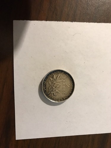 Two Francs 1914 Wrong Die Stamp Error — Non-Reeded Edge — #14