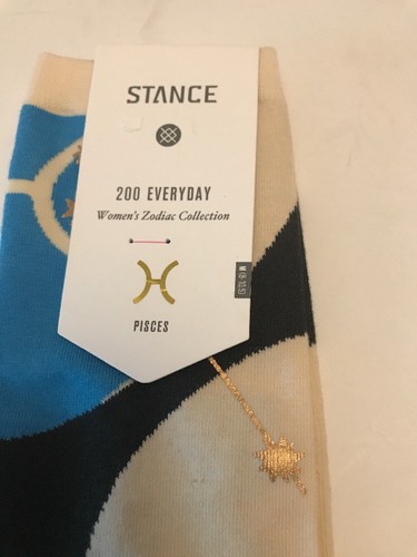 Stance Women Zodiac Collection Socks Sz Medium 8-10.5 Black Blue Crew Pisces NWT