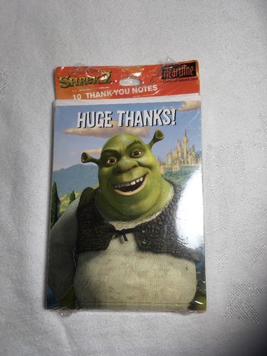 Heartline A Division Hallmark Cards 10 Thank You Notes Shrek 2
