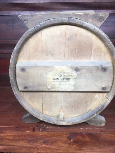 Vintage Wooden Barrel Butter Churn. White Cedar, No.1,3 Gal. Original Lid/Cork.