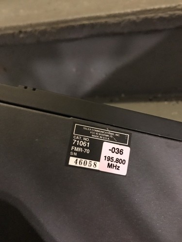 Telex FMR 70 Receiver w/ Power Supply, 195.800 MHz