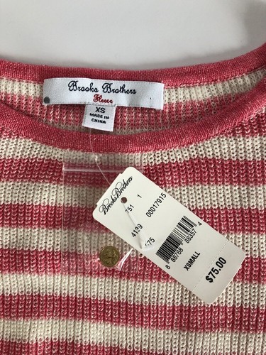 NWT Girls Brooks Brother Lightweight Linen Blend Sweater Sz XS
