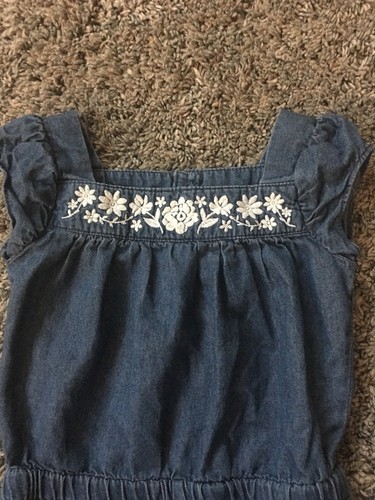 Girls Size 6-12 Months Denim Romper