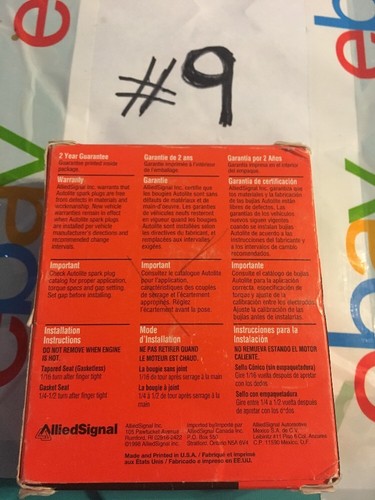 Box of 4 Genuine Autolite 63 Copper Resistor Spark Plugs