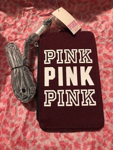 UPC 667539634771 product image for Victoria's Secret Pink Lanyard Id Document Badge Card Holder Burgundy Rare | upcitemdb.com