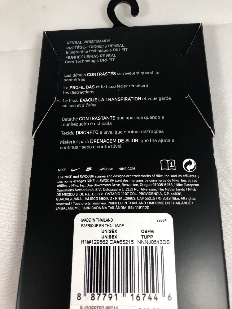 NIKE Dri-FIT Reveal Womens Pink Singlewide Wristbands - NEW