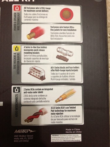 Truconnex 5 Series Mini ANL 4-AWG Amplifier Install Kit 1400 W