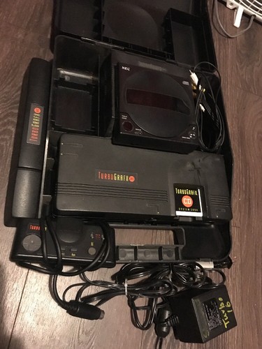 Turbo Grafx 16 And Turbo Cd Attachment.  Case. Works Great