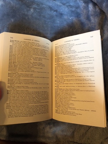 A Gazetteer of Virginia and West Virginia. 2 Vol In 1 Gannett Old Book History