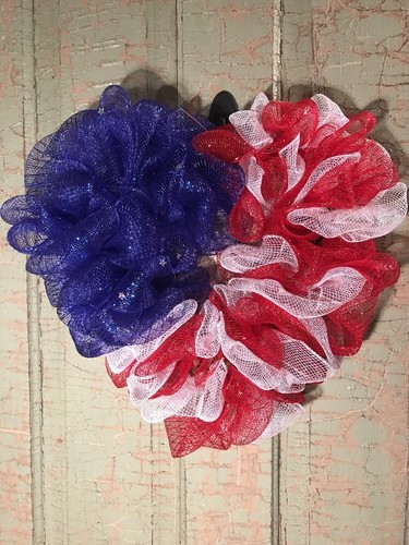 Handmade Fourth Of July Heart Wreath