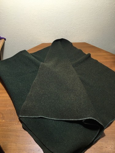 Green WOOL BLANKET Military Army Style Emergency Survival Camping Blend 68x55