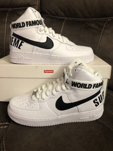 Nike Supreme Air Force 1 One High Hi AF1 White World Famous Nike Supreme Air Force 1 One High Hi AF1 White World Famous
