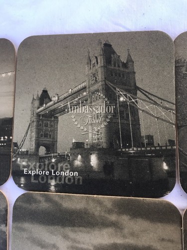 Explore London Ambassador Travel Cardboard Bar Drink Coasters England Castle