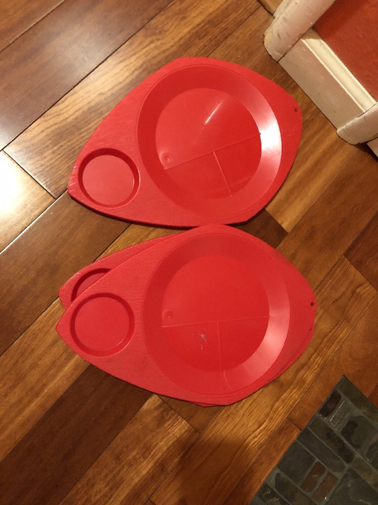 3 Wilpak Red Color Paper Plate Cup Holders - This Is Us Party 1975 Camping