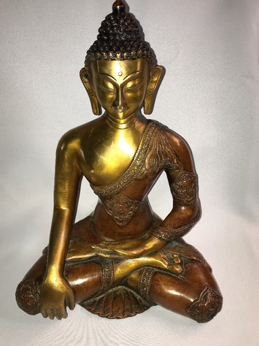 Gorevizon Ashtamangal Buddha Brass Statue,brown Gold