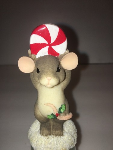 Fitz & Floyd Charming Tails CANDY CANE BELL Mouse Peppermint