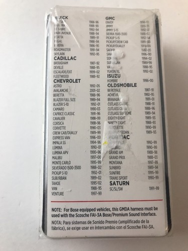 Scosche 1276A General Motors Car Stereo Connector and Antenna Adapter, GMDA