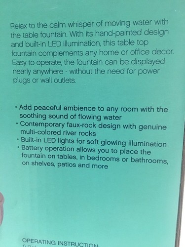 Wayland Square Tuscan Style 3 Tiered Rustic Bowl Style Fountain Tabletop Lighted