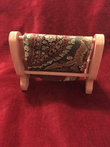 Doll Wooden Quilt Holder Hand Quilted Heart Floral Design Quilt Small