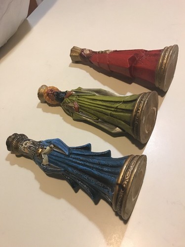 3 Vintage Large Wise Men Kings Christmas Nativity Japan Candlesticks 10 Inches