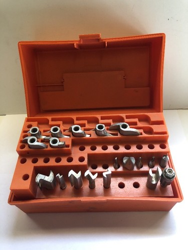 Vintage Sears Craftsman Router Bit Kit 25438 Bits EXCELLENT Condition W/box