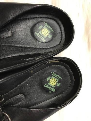 EARTH ORIGINS BY EARTH Sonia BLACK LEATHER SLIP ON SHOES SIZE 8M