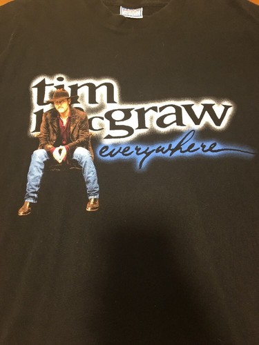 Vintage 1997 Tim McGraw Everywhere Tour Concert Tee T-Shirt USA XL Black