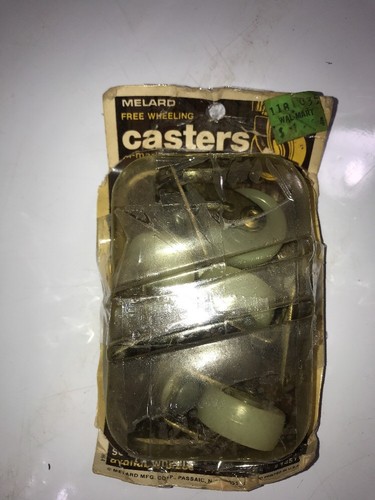 ANTIQUE SET OF 3 SMALL Brass SWIVEL CASTERS & 8 Melard Free Wheeling Casters