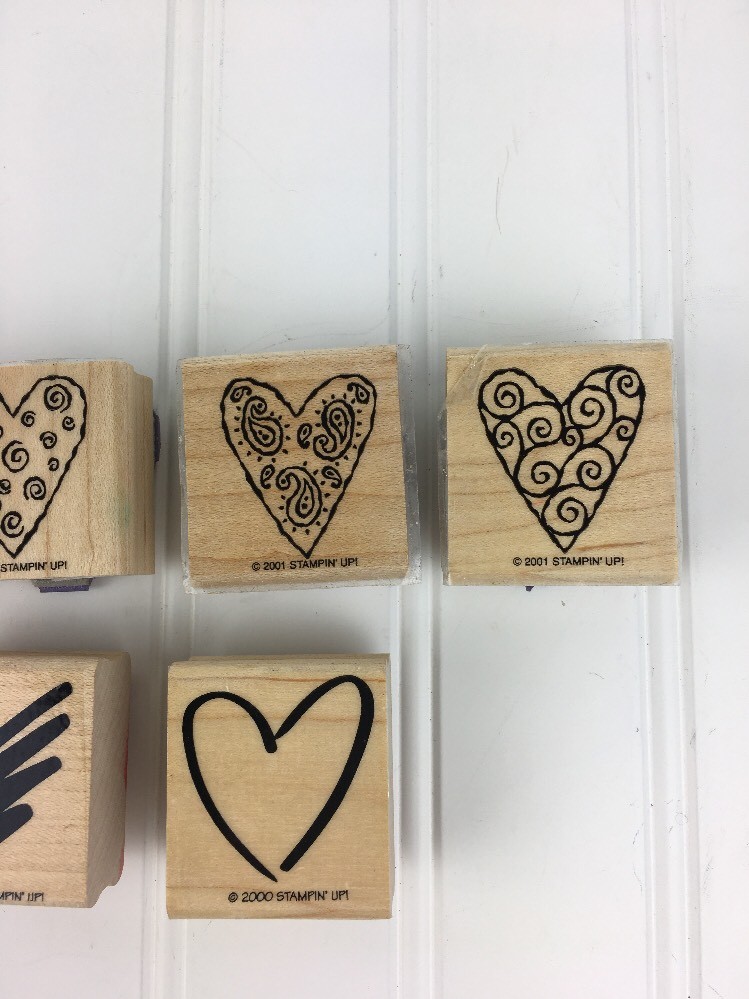 Stampin Up Rubber Stamps Heart Plus Heart Design 2000/2001 Scribble Heart