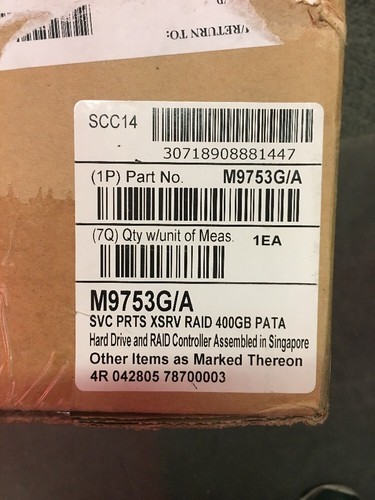 Apple AppleCare service parts kit for Xserve Raid 400 GB drive module M9753G / A